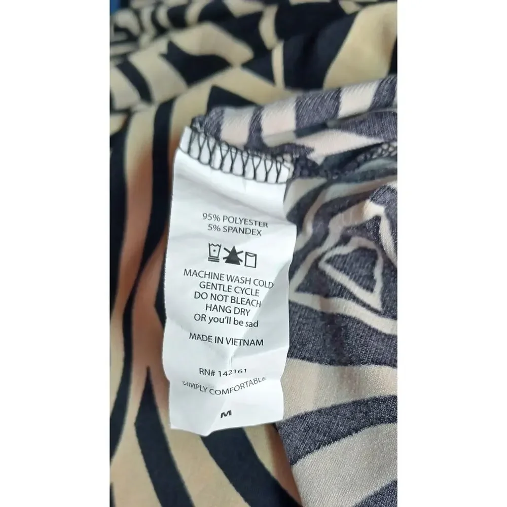 VTG LuLaRoe Maxi Skirt Black & Beige Abstract Print Fold-Over Waist Size Medium - Picture 6 of 6